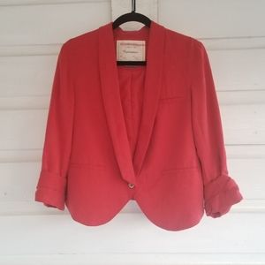 ANTHROPOLOGIE Red Blazer Size 10